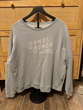 Bondi Beach Crewneck Pullover Sweater - Light Blue